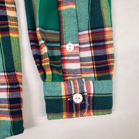 Polo Ralph Lauren Long Sleeve Performance Classic Flannel Shirt Green Plaid - Picture 8 of 13